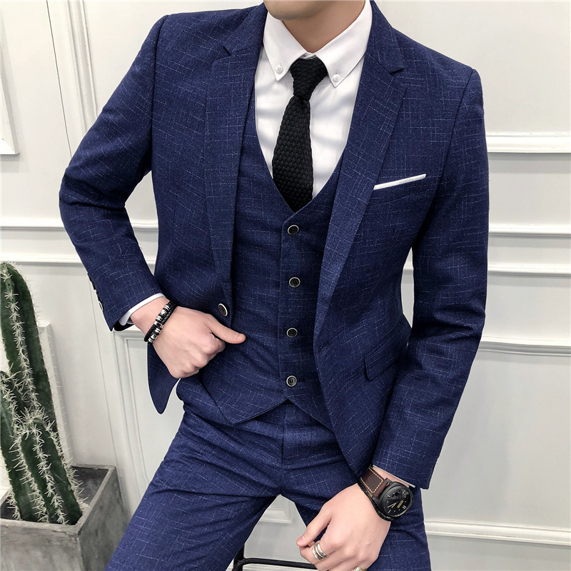 Пиджак классического кроя для отдыха, куртка, платье, мужской комплект, 2018, 3 предмета
