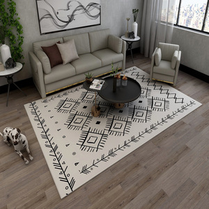 北欧ins风格客厅地毯茶几毯垫现代简约轻奢摩洛哥卧室地垫可水洗