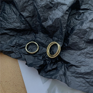 韩国东大门同款冷淡风金属麻花戒指组合2件套指环套装女复古chic