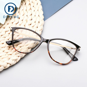 德沣32007新款欧美平光镜猫眼弹簧镜腿防蓝光眼镜框近视眼镜架