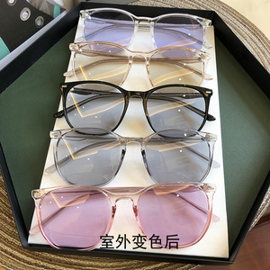 新款TR90框墨镜女变色近视眼镜韩版潮太阳眼镜偏光变色眼镜显瘦男