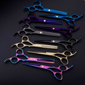 亚马逊爆款专业理发剪刀彩色美发剪刀一件代发厂家批发logou定制
