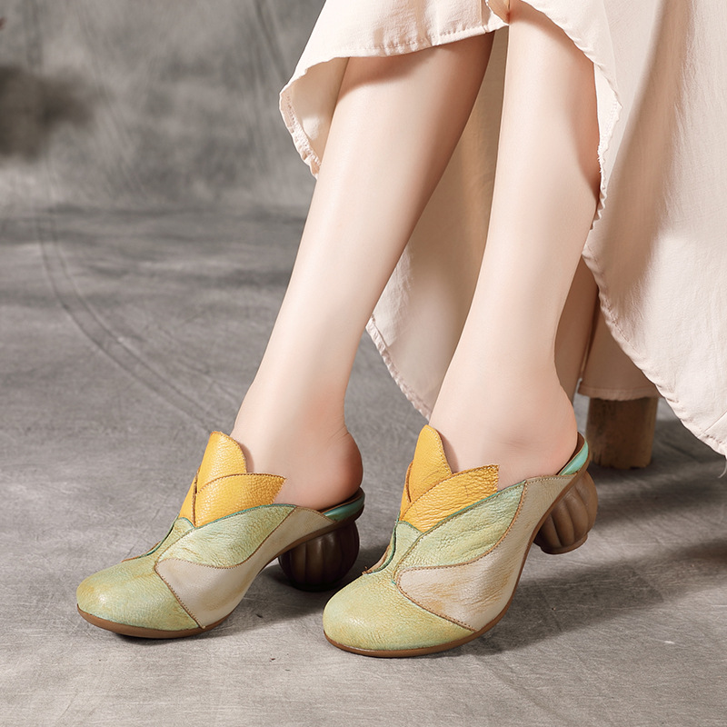 Mã H2318 Giá 1510K: Giày Dép Sandal Nữ Gudan Trung Niên Phục Cổ Cổ Điển Giày Dép Nữ Chất Liệu Da Bò Hàng Quảng Châu Cao Cấp G04, (Miễn Phí Vận Chuyển Toàn Quốc).
